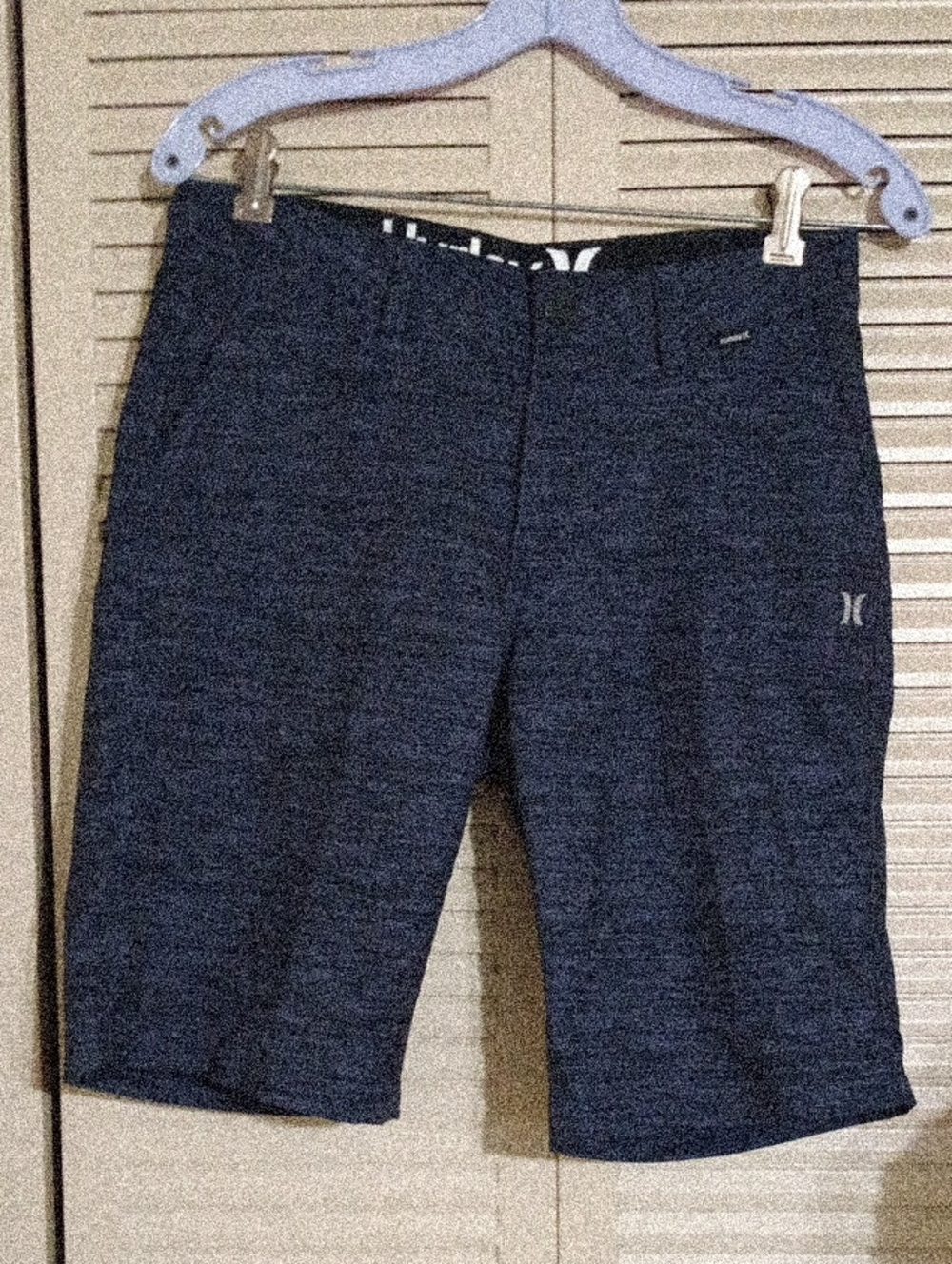 Hurley Men's Heather Navy Athletic Flat-Front Shorts